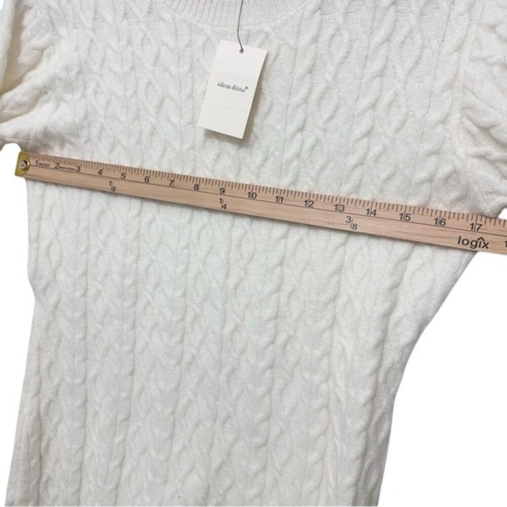 New IDEM DITTO‎ cozy soft cable knit cream sweater mini dress medium fall winter - Picture 5 of 10